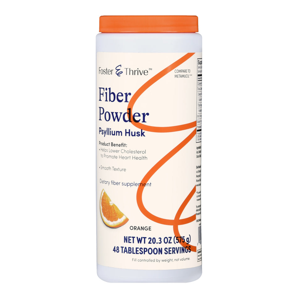 Foster & Thrive Fiber Powder Psyllium Husk, Orange Flavor-Fiber Supplement Foster & Thrive Orange Flavor Powder 20.3 oz. Psyllium Husk