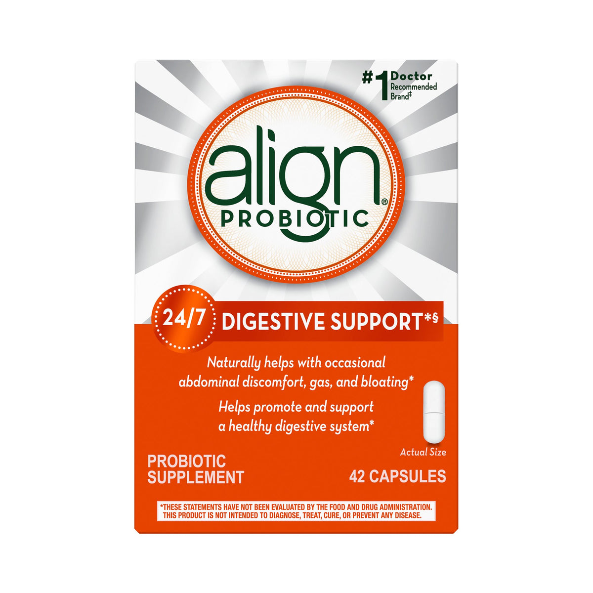 Align Probiotic Supplement Capsules-Probiotic Dietary Supplement Align 42 per Bottle Capsule