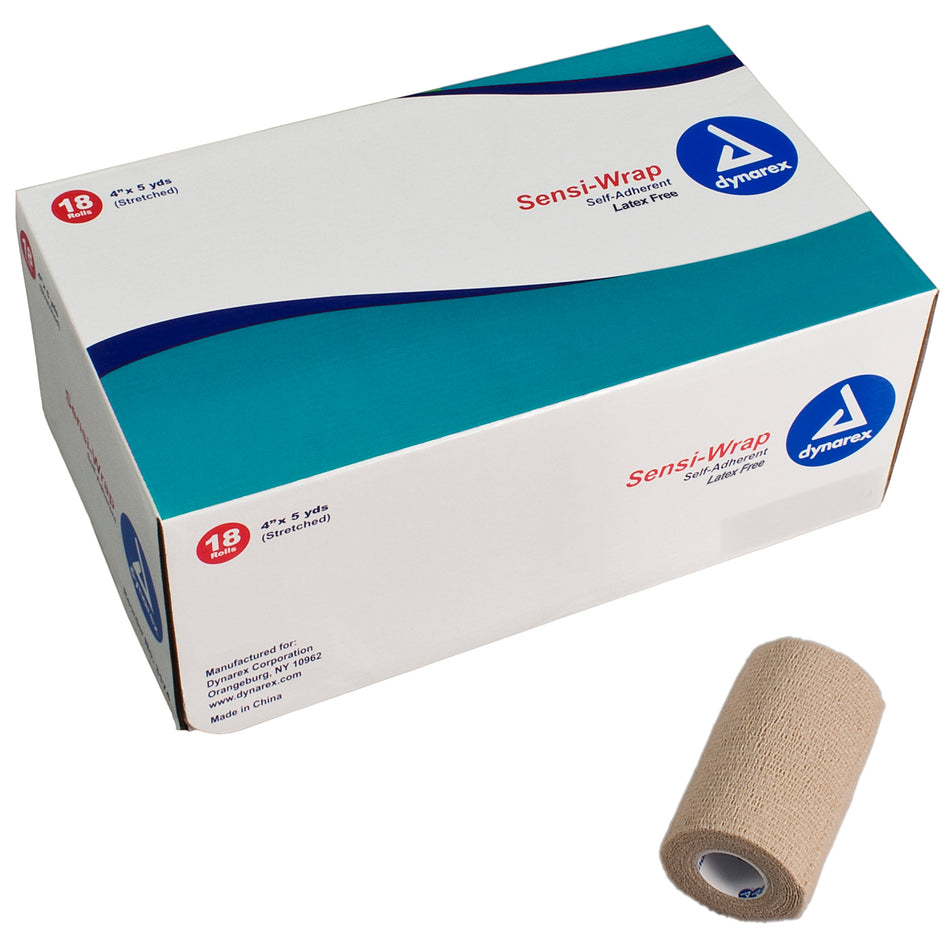 Sensi-Wrap Self-adherent Closure Cohesive Bandage, 4 Inch x 5 Yard-Cohesive Bandage Sensi-Wrap 4 Inch X 5 Yard Self-Adherent Closure Tan NonSterile Standard Compression