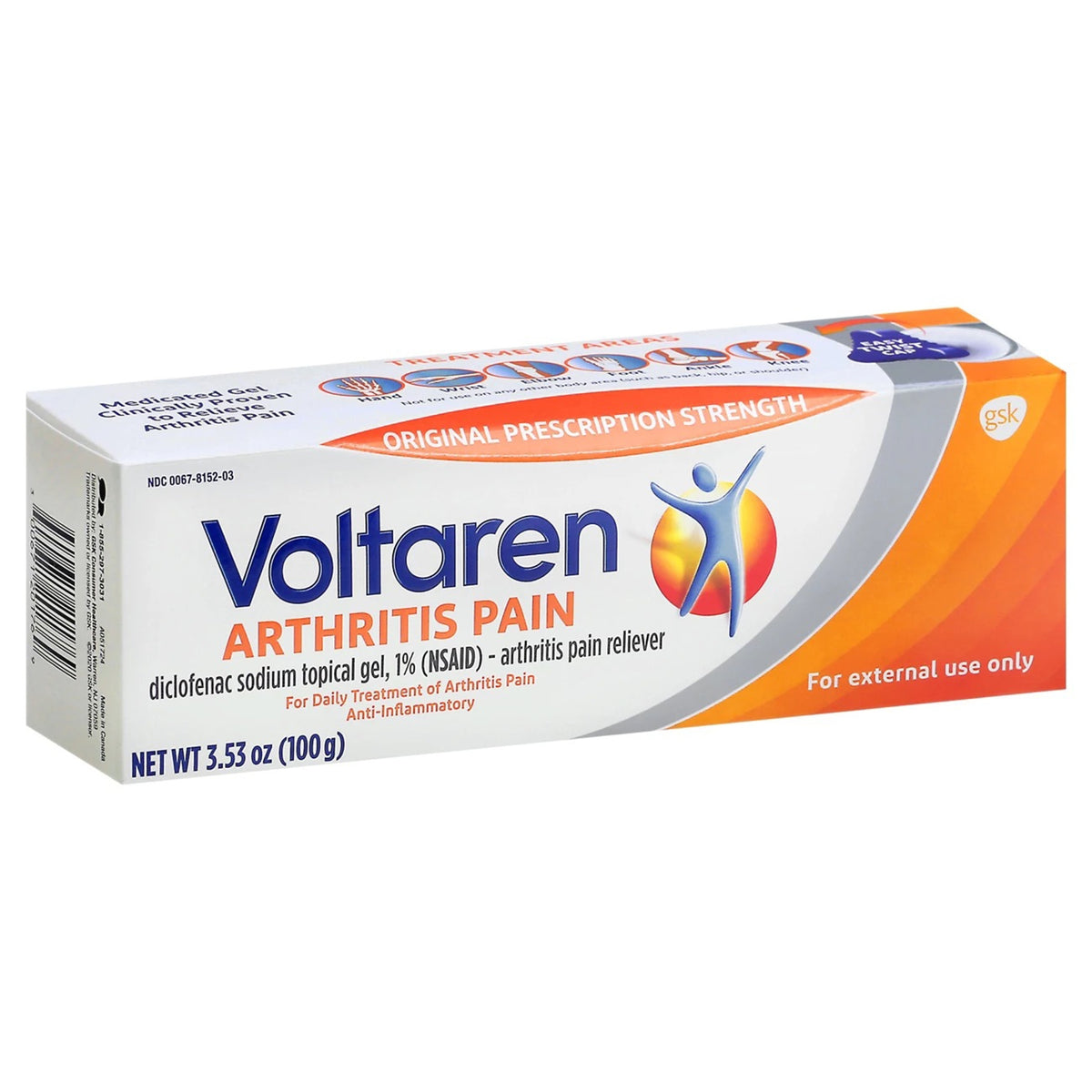 Voltaren Diclofenac Sodium Topical Pain Relief, 100-gram Tube-Topical Pain Relief 1% Strength Diclofenac Sodium Topical Gel 100 Gram