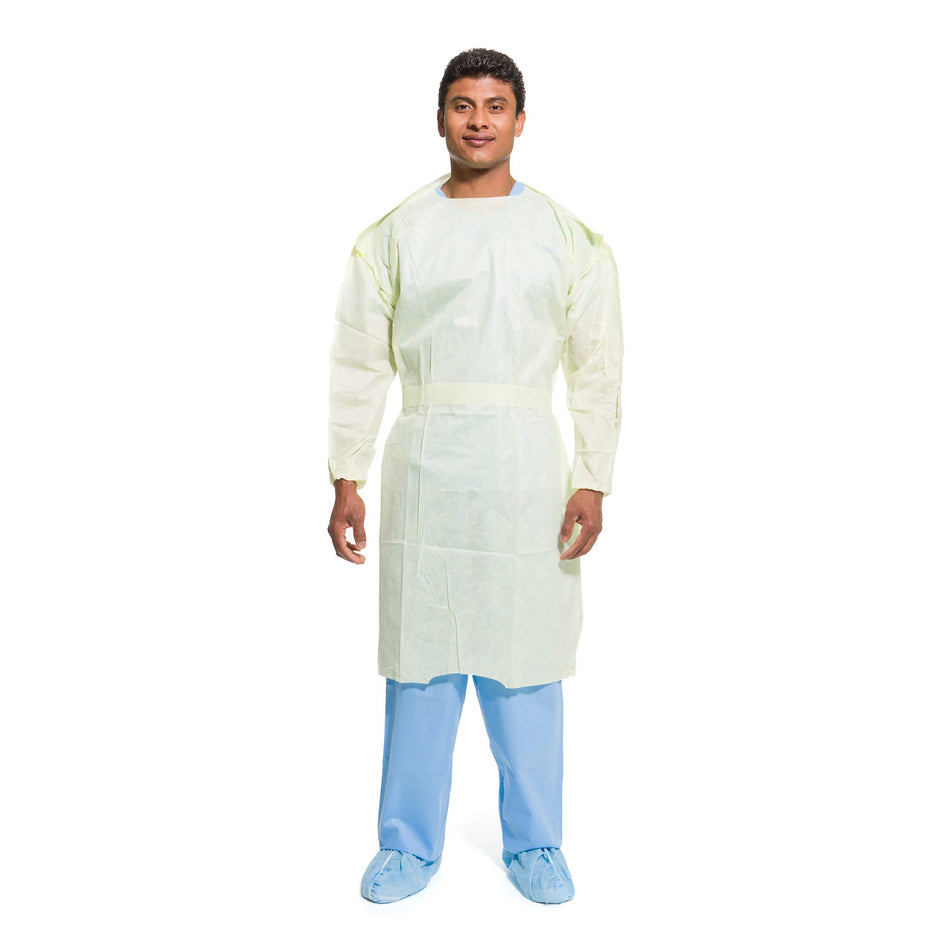 Halyard Protective Procedure Gown, Large, Yellow-Protective Procedure Gown Halyard Tri-Layer Large Yellow NonSterile AAMI Level 2 Disposable