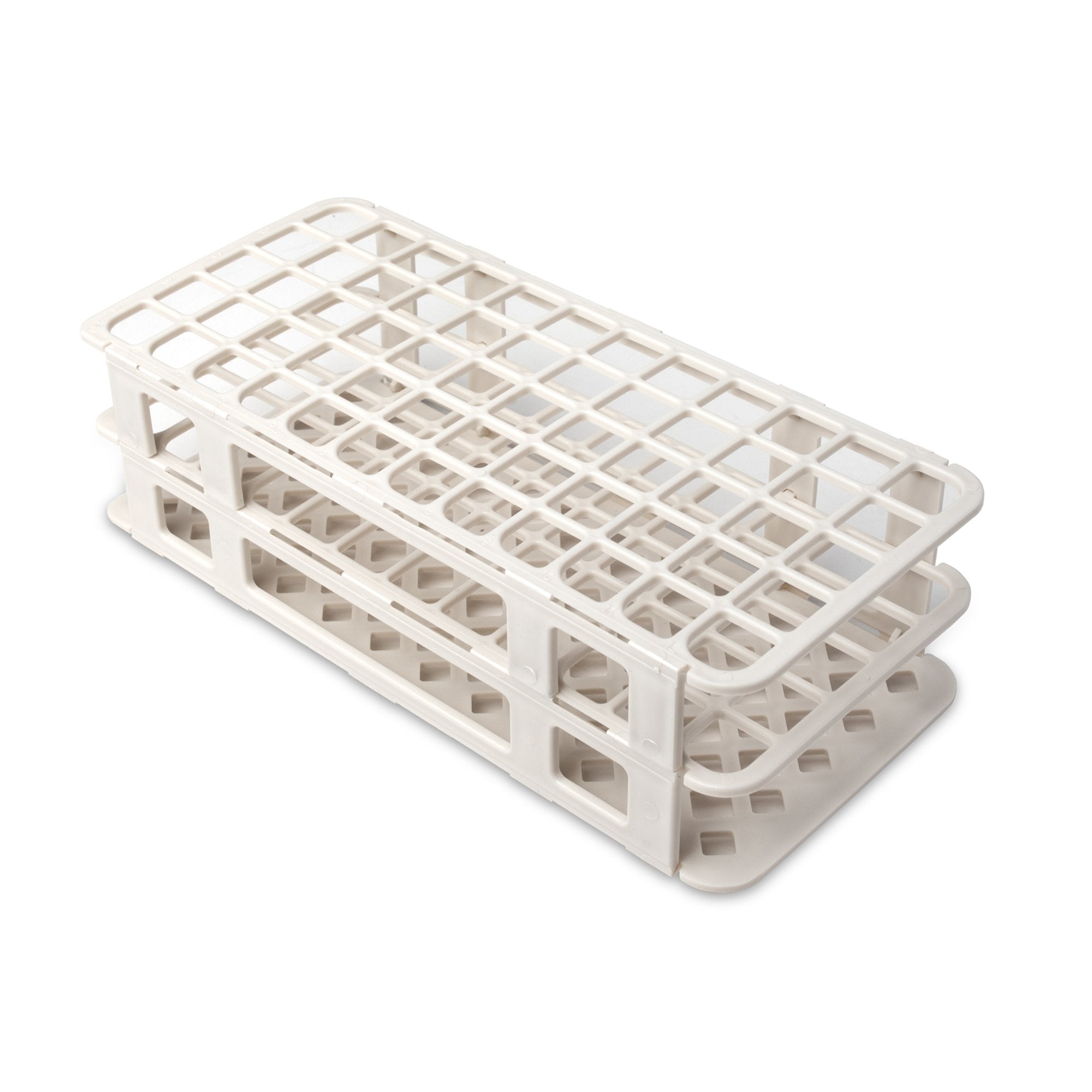 Heathrow Scientific Test Tube Rack, 24.5 x 10.5 x 6.3 Centimeter-Fold and Snap Test Tube Rack 60 Place 5 to 15 mL Tube Size White 2-2/5 X 4-1/8 X 9-2/3 Inch