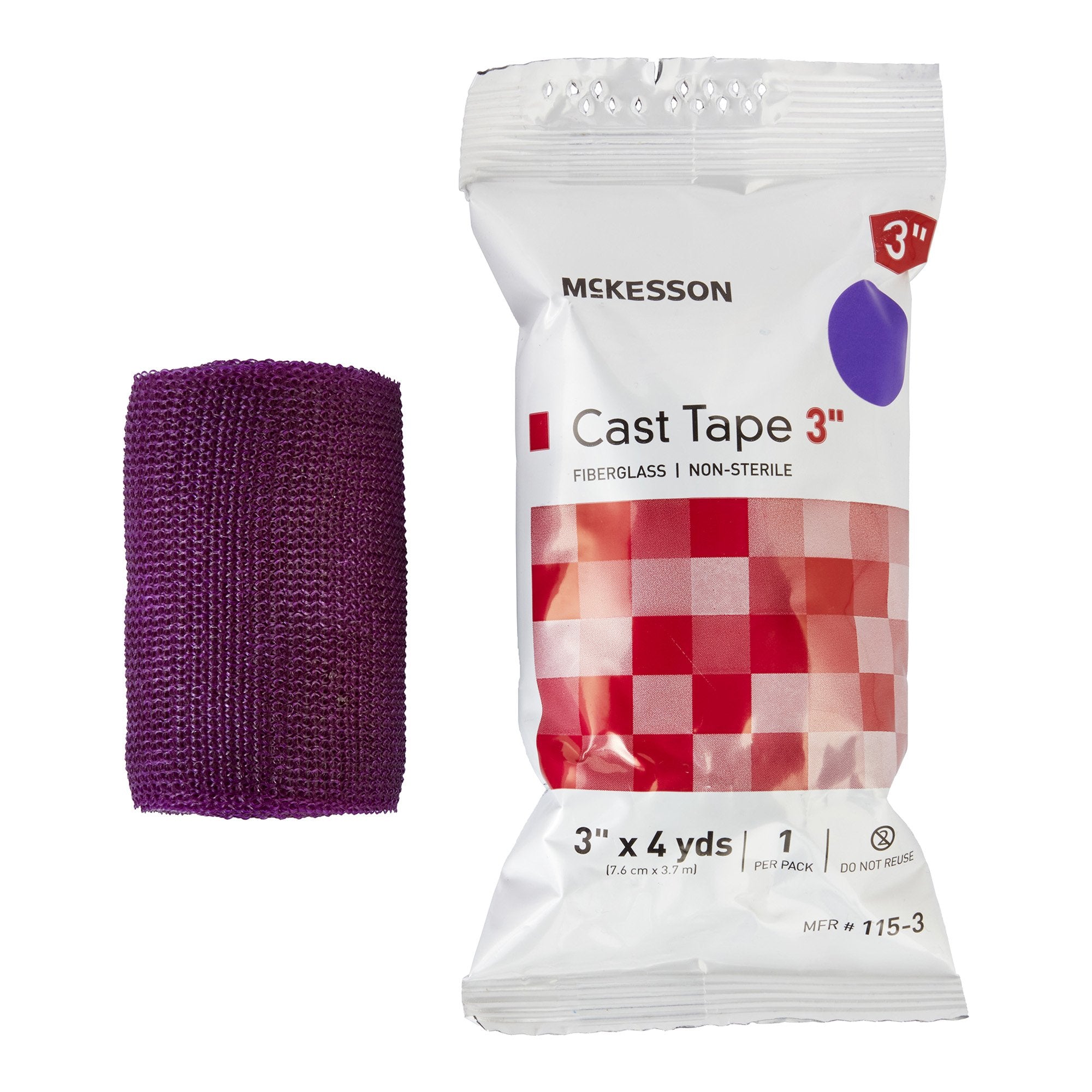 McKesson Purple Cast Tape, 3 Inch x 4 Yard-Cast Tape McKesson 3 Inch X 12 Foot Fiberglass Purple