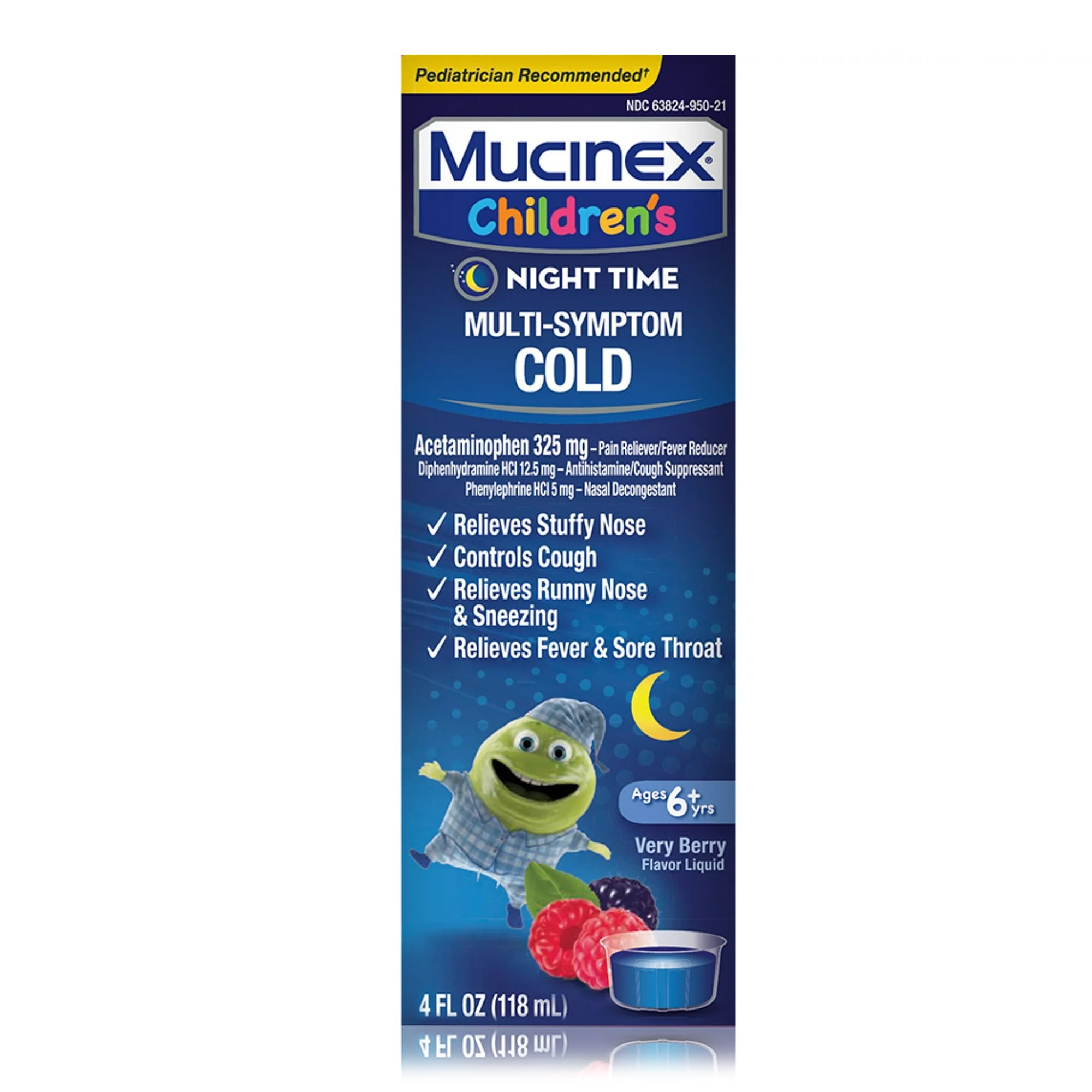 Mucinex Children's Night Time Multi-Symptom Cold Liquid Very Berry Flavor - Pharmaceuticals>Over the Counter>Cough and Col...