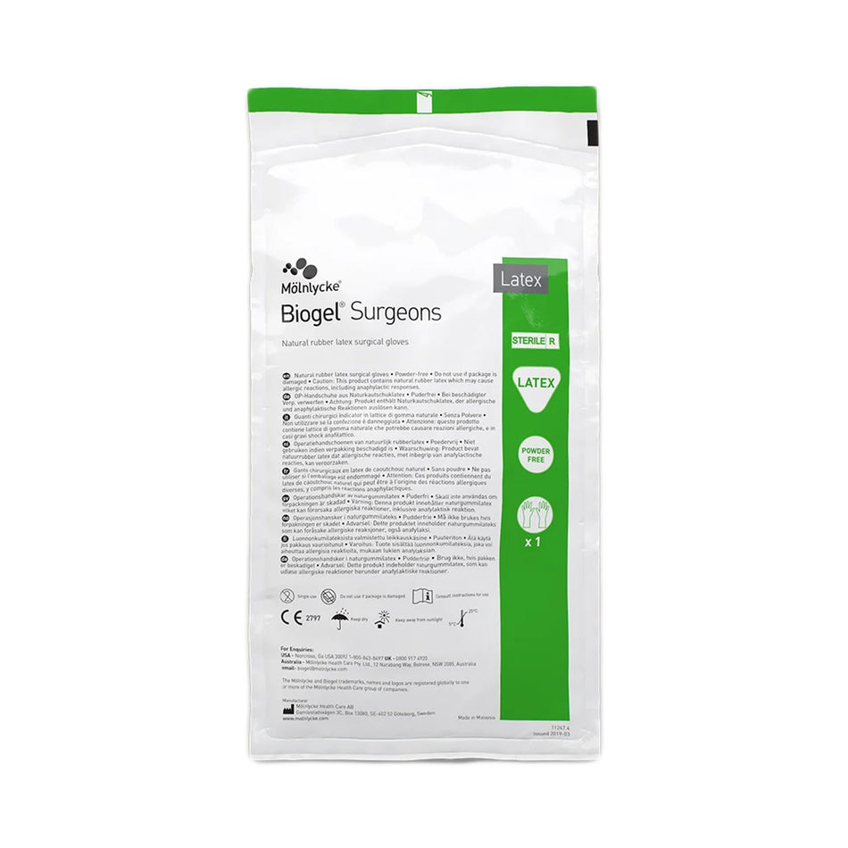Biogel Surgeons Latex Surgical Glove, Size 9, Straw Color-Surgical Glove Biogel Surgeons Size 9 Sterile Latex Standard Cuff Length Micro-Textured Straw Not Chemo Approved
