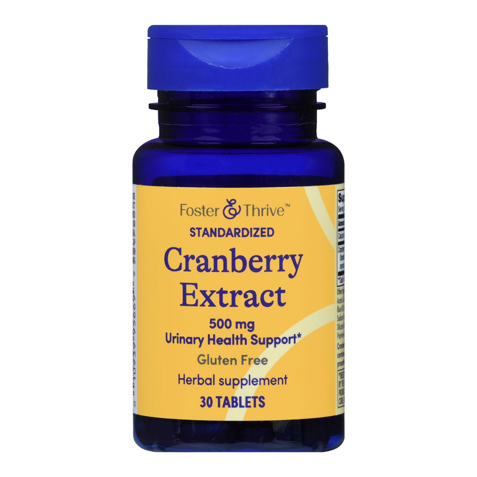 Foster & Thrive Cranberry Plus Probiotic with Vitamin C Urinary Tract Support Dietary Supplement-Dietary Supplement Foster & Thrive Cranberry 500 mg Strength Tablet 30 per Bottle