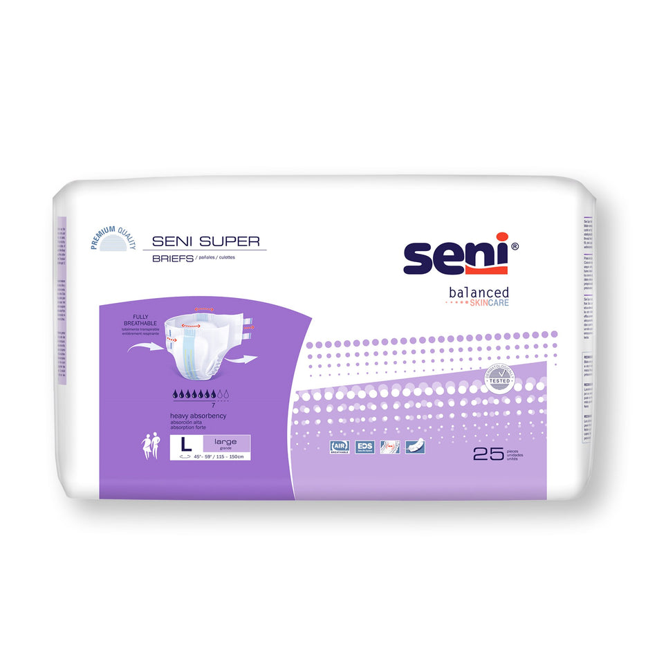 Seni Super Heavy Absorbency Incontinence Brief, Large-Unisex Adult Incontinence Brief Seni Super Large Disposable Heavy Absorbency