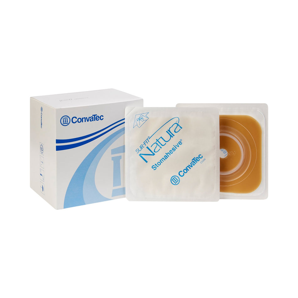 Sur-Fit Natura� Colostomy Barrier With 1-1� Inch Stoma Opening-"Ostomy Barrier Sur-Fit Natura� Trim to Fit, Extended Wear Stomahesive� Without Tape Sur-Fit� Natura� System Hydrocolloid 1 to 1-1/4 Inch Opening 4 X 4 Inch"