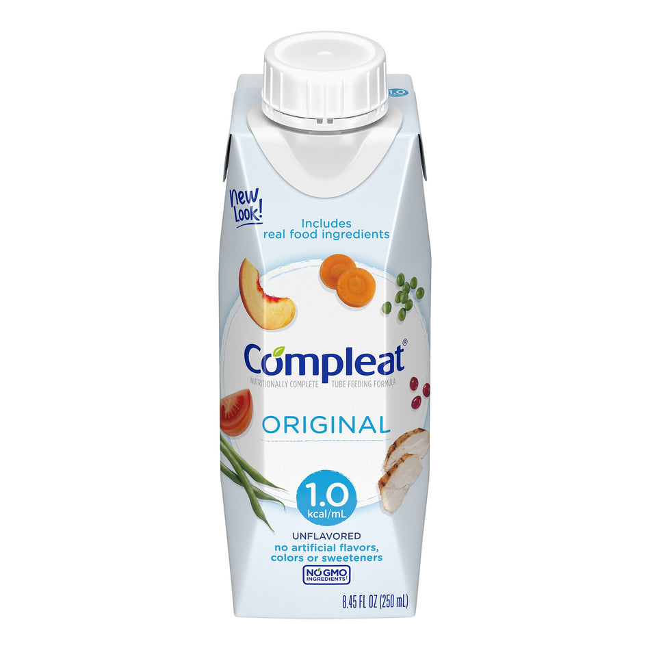Compleat� 1.0 Original Nutritionally Complete Tube Feeding Formula, 8.45-ounce carton-Tube Feeding Formula Compleat� Original Unflavored Liquid 8.45 oz. Reclosable Carton