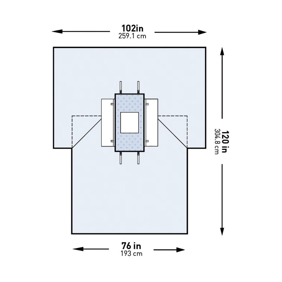 McKesson Sterile Laparotomy Drape, 102 x 76 x 120 Inch-Abdominal Drape McKesson Laparotomy Drape 102 W X 76 W X 120 L Inch Sterile