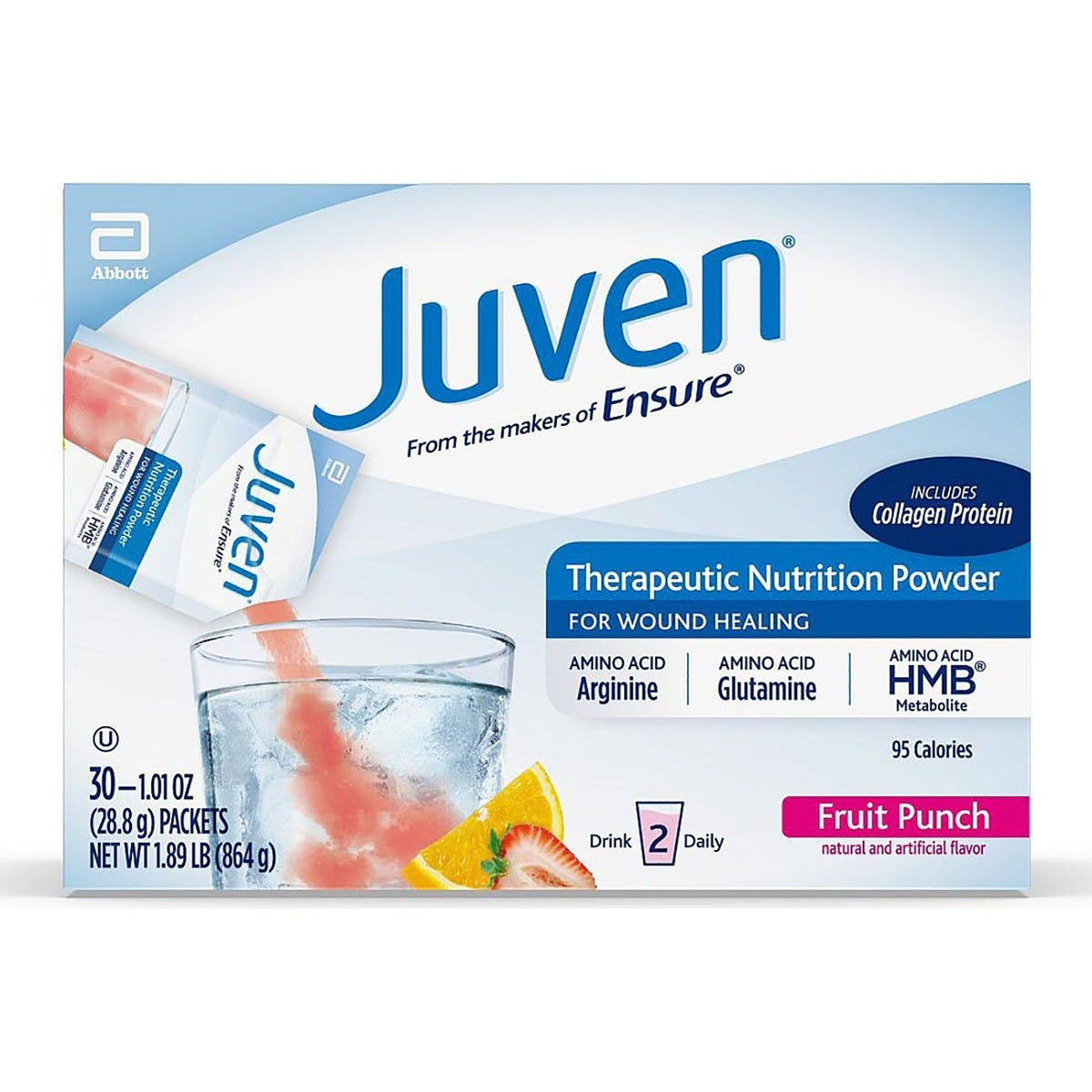 Juven Fruit Punch Therapeutic Nutrition Powder for Wound Healing-Oral Supplement Juven Fruit Punch Flavor Powder 1.01 oz. Individual Packet