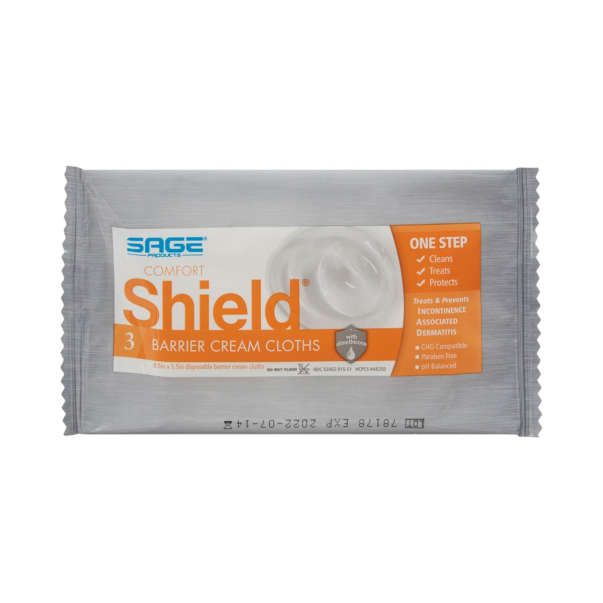 Comfort Shield Incontinent Care Wipe, 3 per Pack-Incontinence Care Wipe Comfort Shield Soft Pack Unscented 3 Count