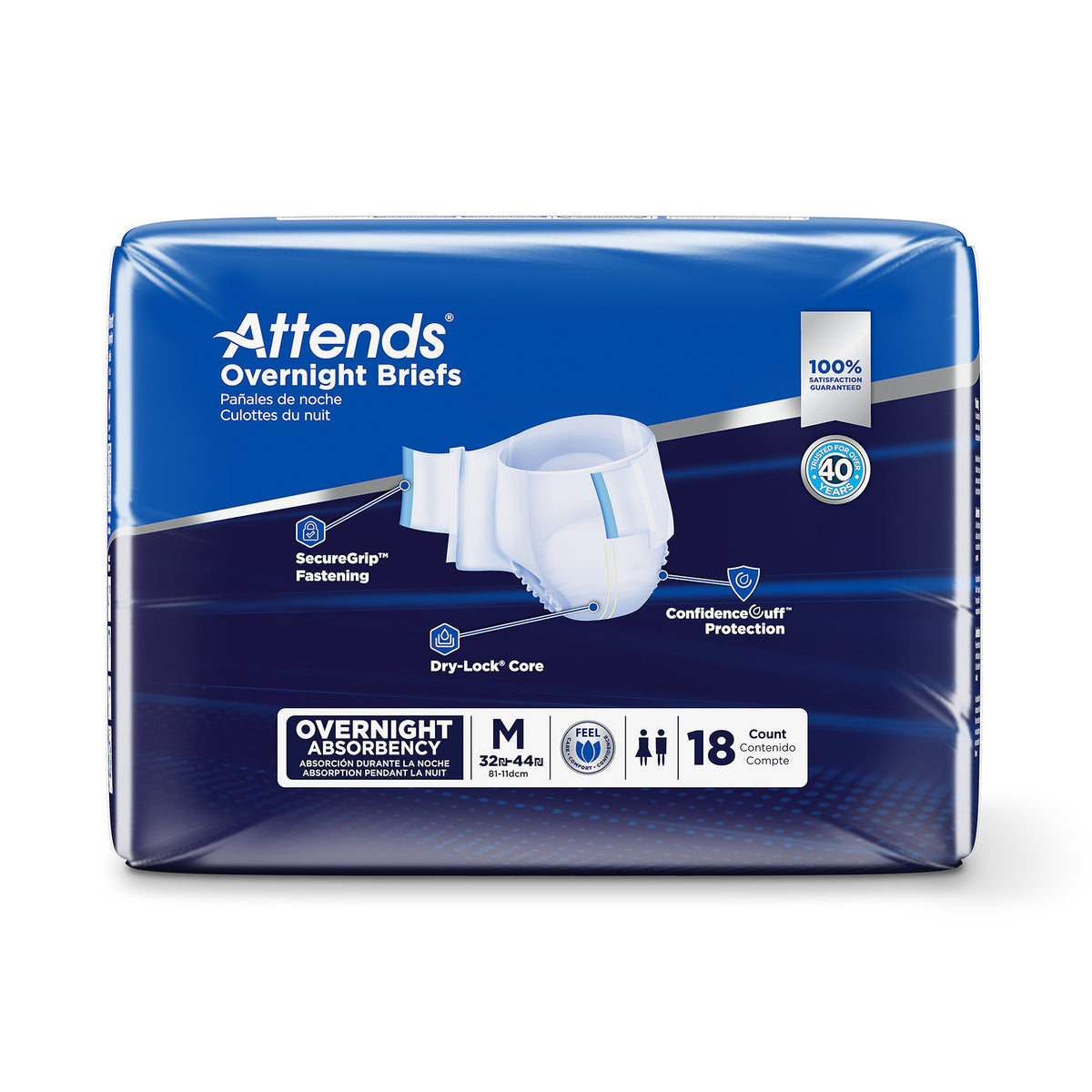 Attends® Briefs with Overnight Protection, Medium - Incontinence>Adult Briefs and Protective Undergarments - Attends Healt...