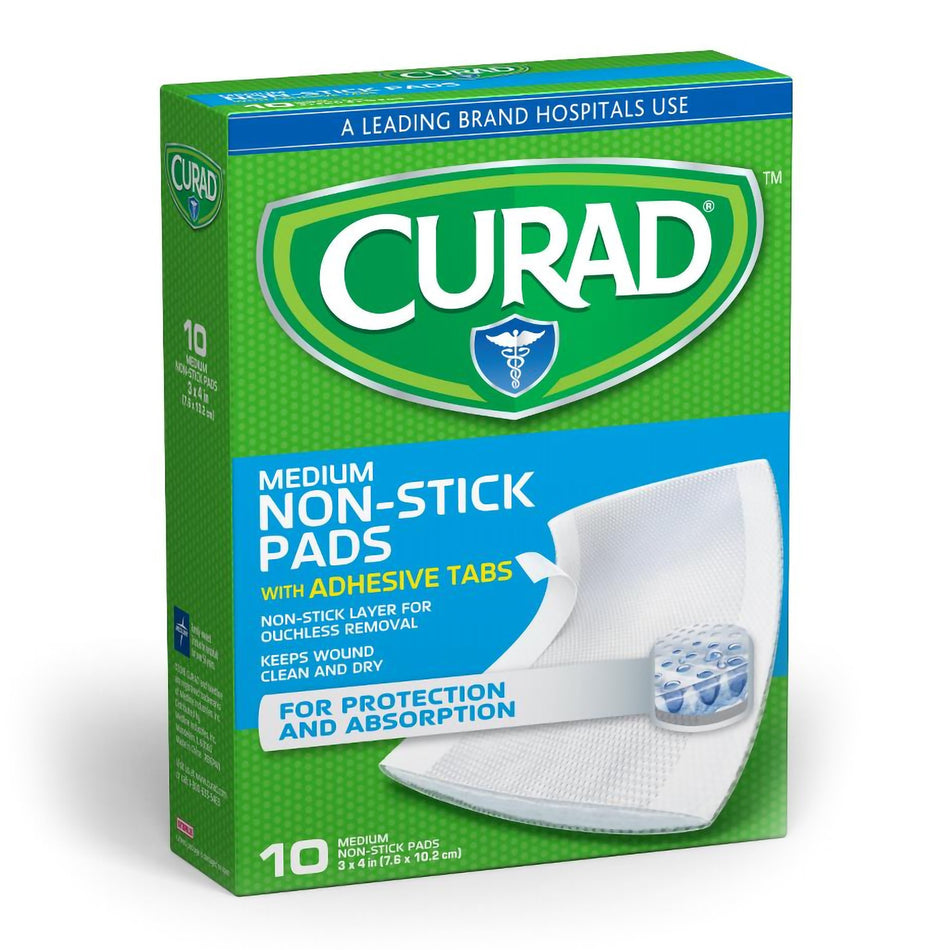 Curad� Adhesive Strip, 3 x 4 Inch-Adhesive Strip Curad� 3 X 4 Inch Cotton / Polyester Rectangle White Sterile