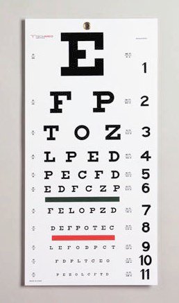 Moore Medical Snellen Eye Chart-Eye Chart Tech-Med 20 Foot Distance Acuity Test