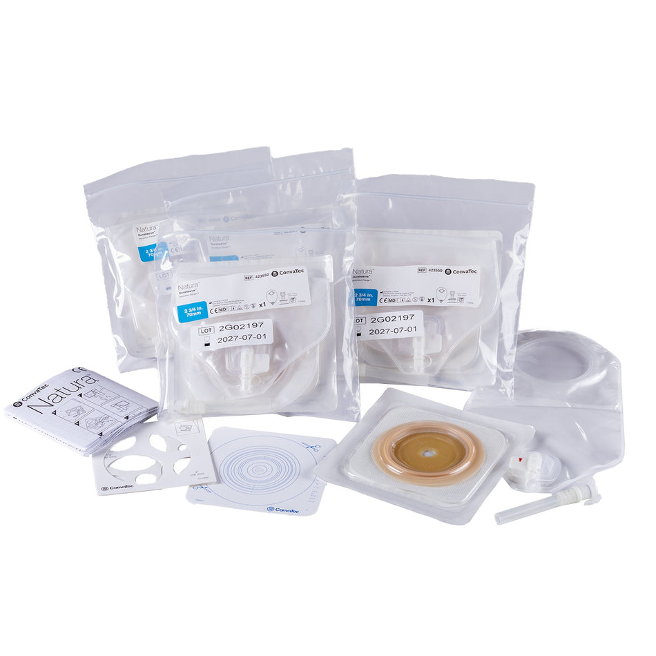 Ostomy Pouch Natura™ One-Piece System Trim To Fit 2-3/4 Inch Stoma Drainable