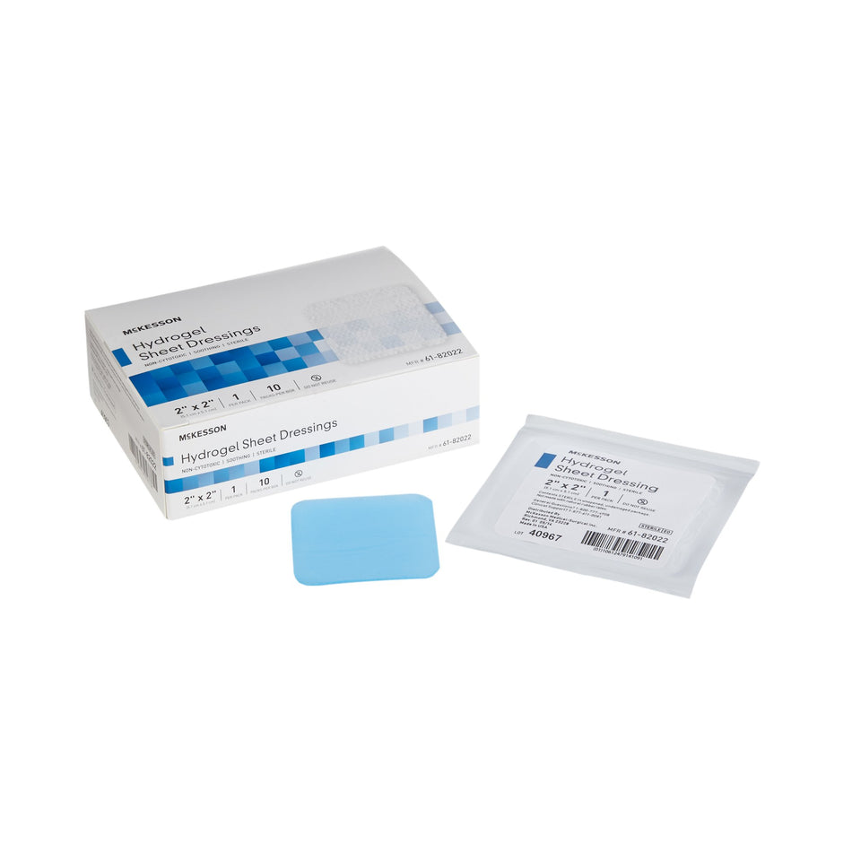 McKesson Hydrogel Dressing, 2 x 2 Inch-Hydrogel Wound Dressing McKesson Sheet 2 X 2 Inch Sheet Sterile