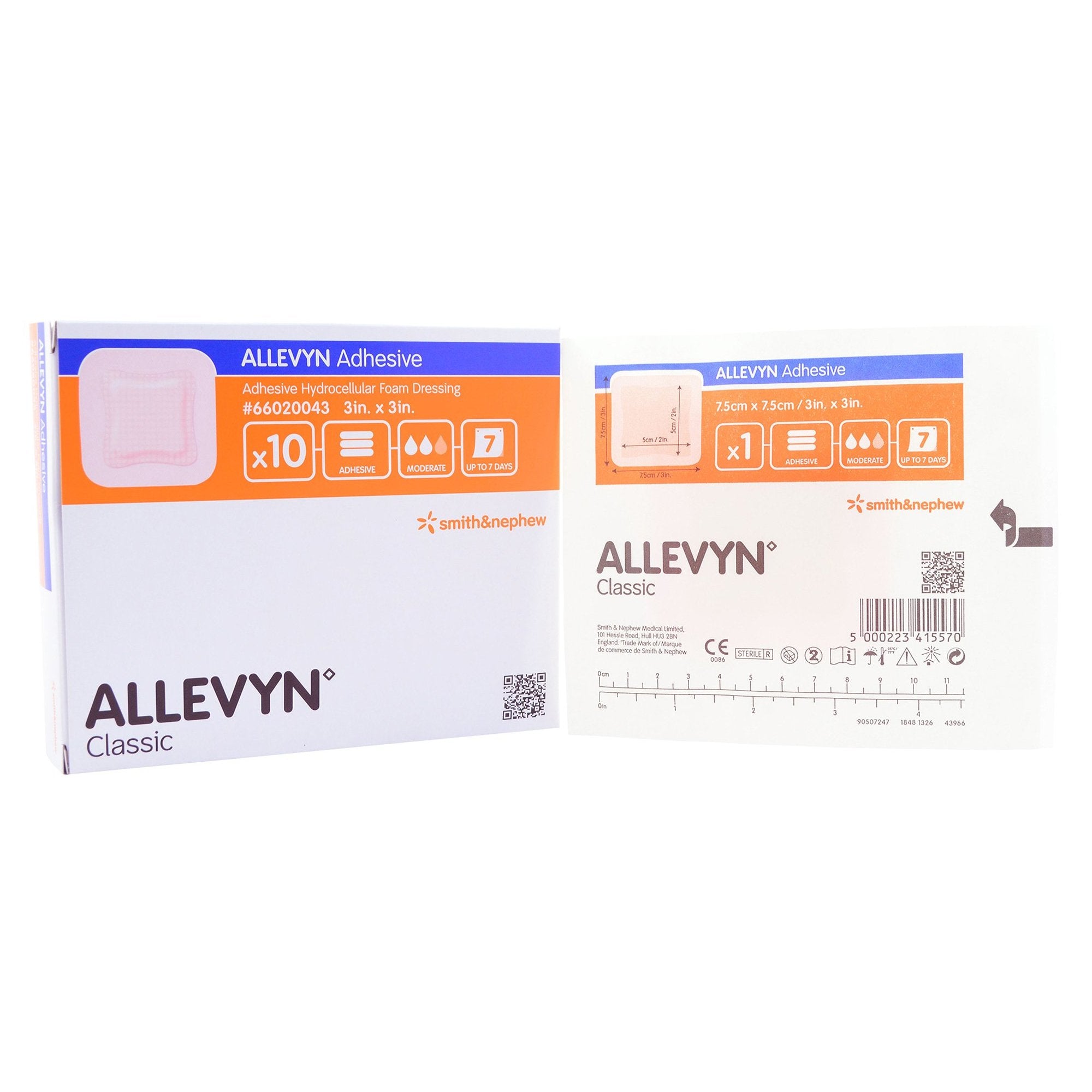 Allevyn Adhesive with Border Foam Dressing, 3 x 3 Inch - Wound Care>Advanced Wound Care>Foam Dressings - Smith & Nephew