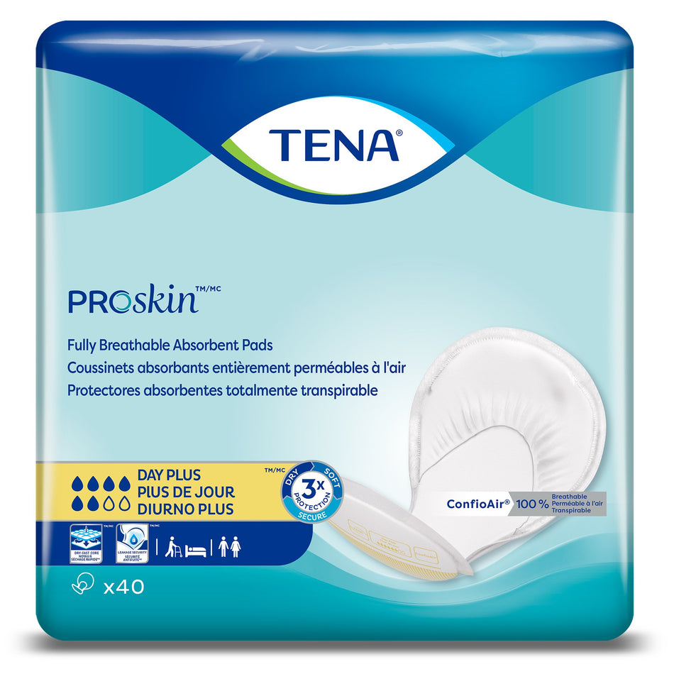 Tena Day Plus Fully Breathable Absorbent Incontinence Pad-Incontinence Liner TENA ProSkin Day Plus 24 Inch Length Heavy Absorbency Dry-Fast Core One Size Fits Most