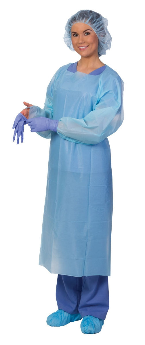 Premier Pro Over-the-Head Protective Procedure Gown-Protective Procedure Gown Premier Pro One Size Fits Most Blue NonSterile Not Rated Disposable