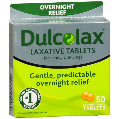 Dulcolax Bisacodyl Laxative-Laxative Dulcolax Tablet 50 per Box 5 mg Strength Bisacodyl USP