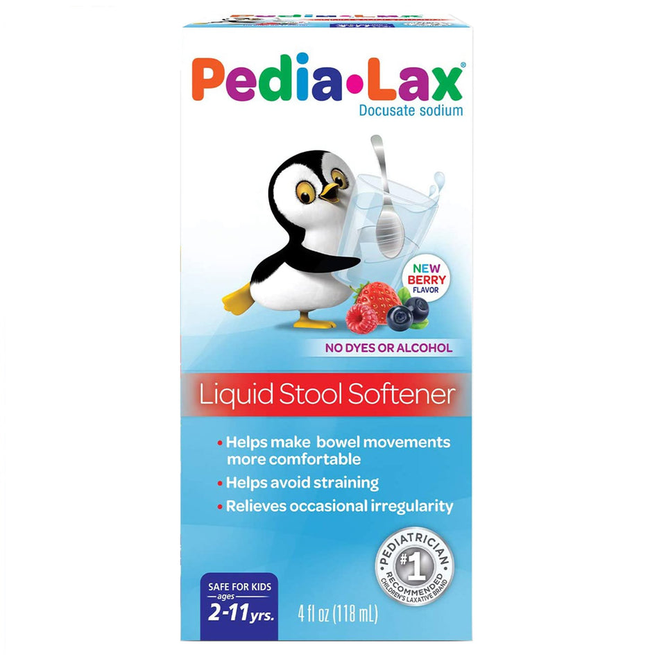 Pedia-Lax Liquid Stool Softener Berry Flavor-Stool Softener Pedia-Lax Fruit Punch Flavor Liquid 4 oz. 50 mg / 15 mL Strength Docusate Sodium