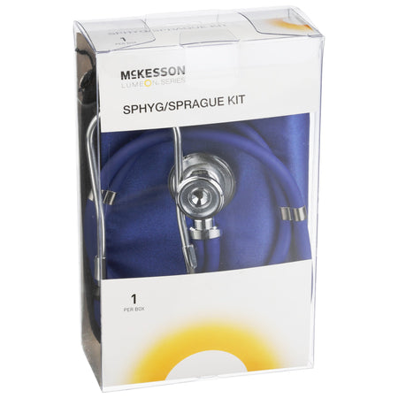 McKesson Lumeon Aneroid Sphygmomanometer/Sprague Kit-Reusable Aneroid / Stethoscope Set McKesson Brand 23 to 33 cm Adult Cuff Dual Head Sprague Stethoscope Pocket Aneroid
