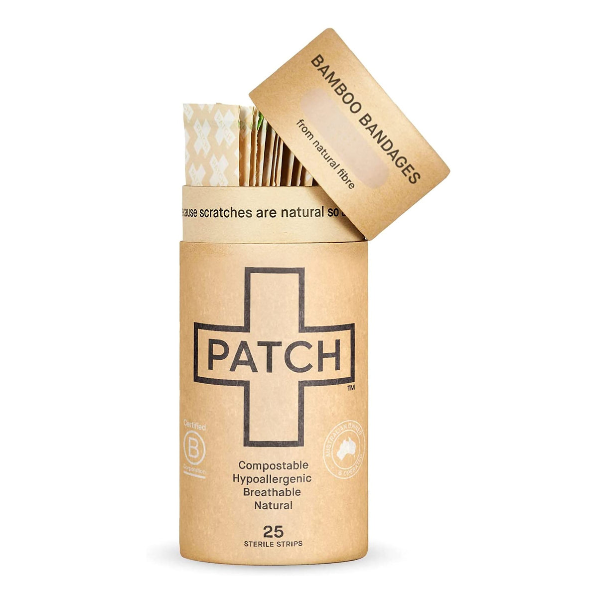 Patch Tan Adhesive Strip, 3/4 x 3 Inch-Adhesive Strip Patch 3/4 X 3 Inch Bamboo Rectangle Tan Sterile