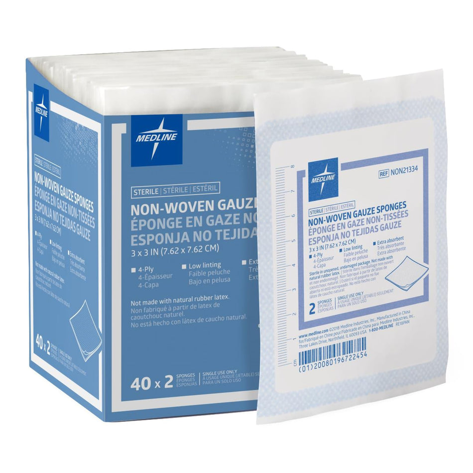Avant Gauze� Sterile Nonwoven Sponge, 3 x 3 Inch-Nonwoven Sponge Avant Gauze� 3 X 3 Inch 4-Ply Sterile 2 per Pack