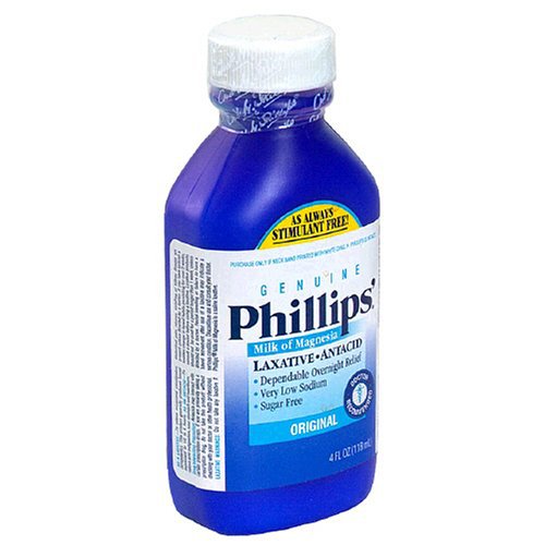 Phillips'� Milk of Magnesia Magnesium Hydroxide Laxative-Laxative Phillips'� Milk of Magnesia Original Flavor Liquid 4 oz. 400 mg / 5 mL Strength Magnesium Hydroxide