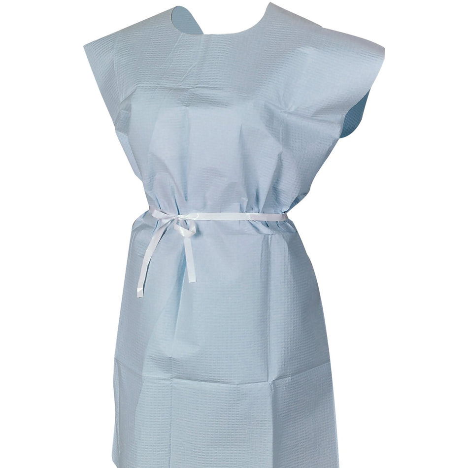 McKesson Patient Exam Gown, One Size Fits Most, Blue-Patient Exam Gown McKesson One Size Fits Most Blue Disposable