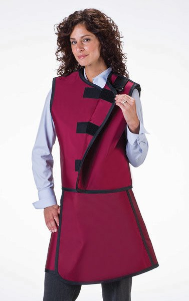Wolf X-Ray Apron with Thyroid Collar-X-Ray Apron with Thyroid Collar Navy Blue Wraparound Style Medium