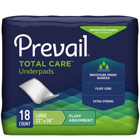Prevail Fluff Underpad, 23 x 36 Inch-Disposable Underpad Prevail Total Care 23 X 36 Inch Fluff Light Absorbency