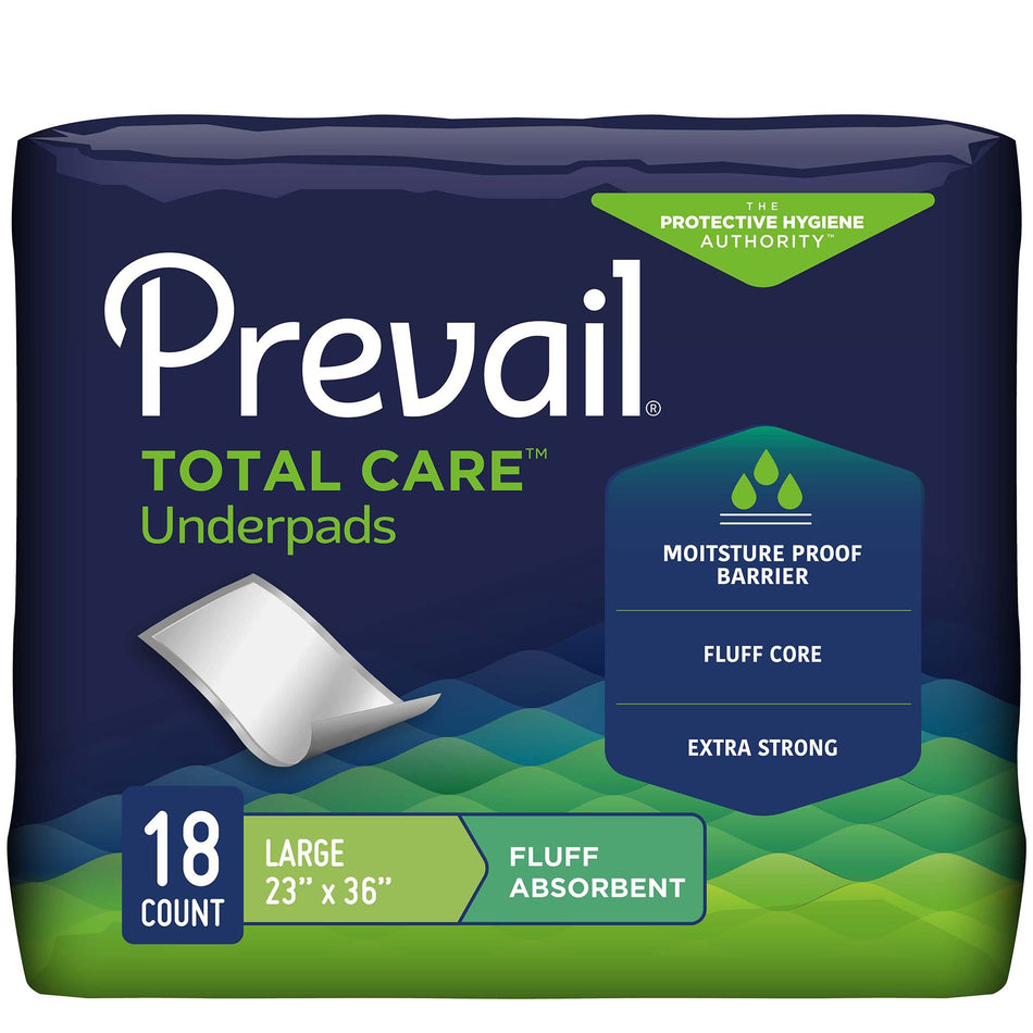 Prevail Fluff Underpad, 23 x 36 Inch-Disposable Underpad Prevail Total Care 23 X 36 Inch Fluff Light Absorbency