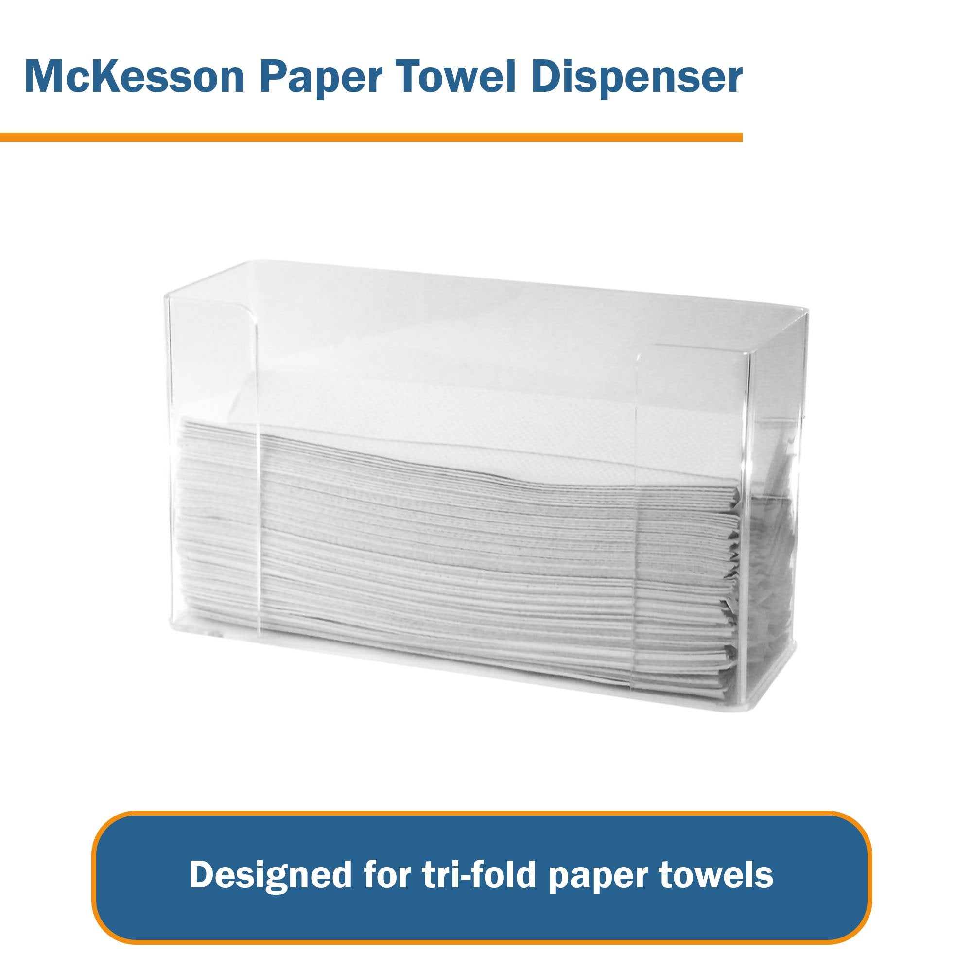 McKesson Paper Towel Dispenser-Paper Towel Dispenser McKesson Clear Plastic Wall Mount