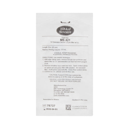 McKesson IV Extension Set, Standard Bore 9-inch Tubing, 1.2 Micron Filter - IV Therapy>IV Administration>Extension Sets -...