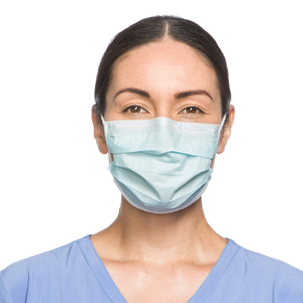 Halyard Procedure Mask, Pleated, One Size Fits Most, Tissue Blue, Non-sterile-Procedure Mask Halyard Not Rated Earloops One Size Fits Most