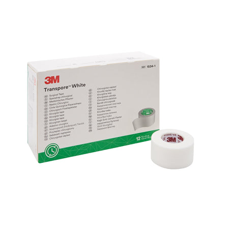 3M Transpore Plastic Medical Tape, 1 Inch x 10 Yard, White-Medical Tape 3M Transpore White White 1 Inch X 10 Yard Plastic NonSterile