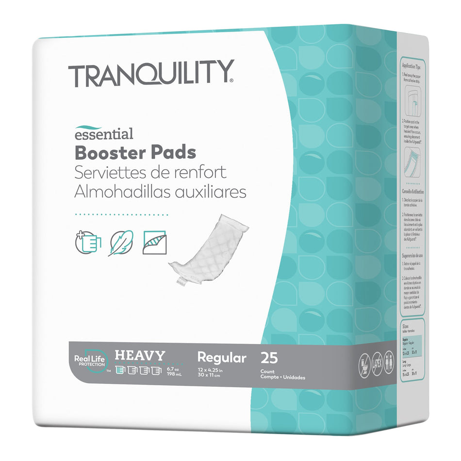 Select Added Absorbency Incontinence Booster Pad, 4 x 12 Inch-Booster Pad Tranquility Essential 4-1/4 X 12 Inch Heavy Absorbency Super Absorbent Core Regular