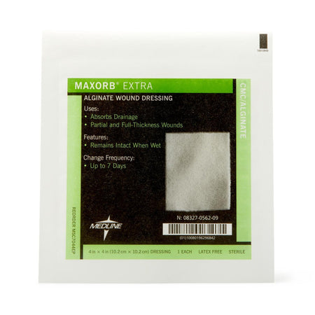Maxorb Extra Calcium Alginate Dressing, 4 x 4 Inch-Alginate Dressing Maxorb Extra 4 X 4 Inch Square