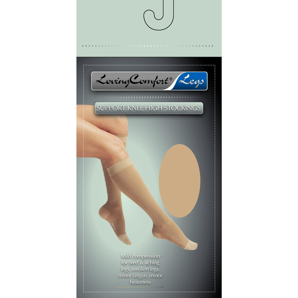 Loving Comfort Compression Stockings-Compression Stocking Loving Comfort Knee High 2X-Large Black Closed Toe