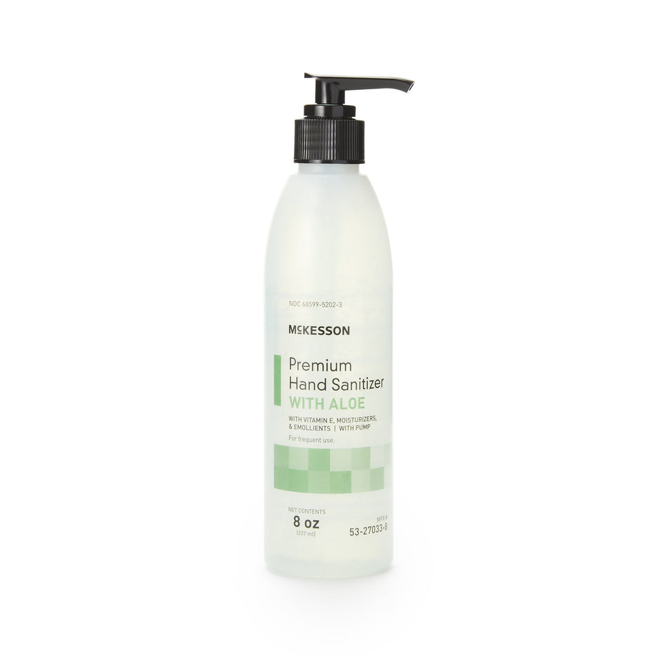 McKesson Premium Hand Sanitizer with Aloe, 8 oz., Gel, Pump Bottle-Hand Sanitizer with Aloe McKesson Premium 8 oz. Ethyl Alcohol Gel Pump Bottle