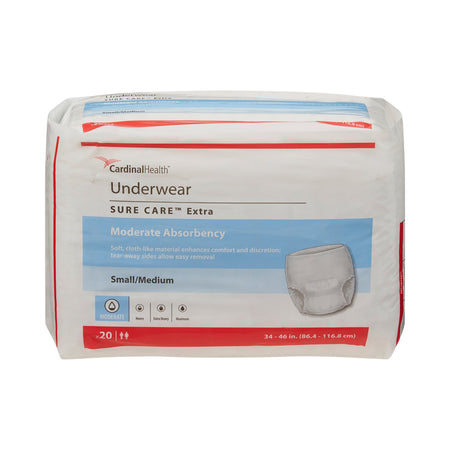 Sure Care™ Extra Moderate Absorbency Incontinence Underwear, Small / Medium - Incontinence>Adult Briefs and Protective Und...