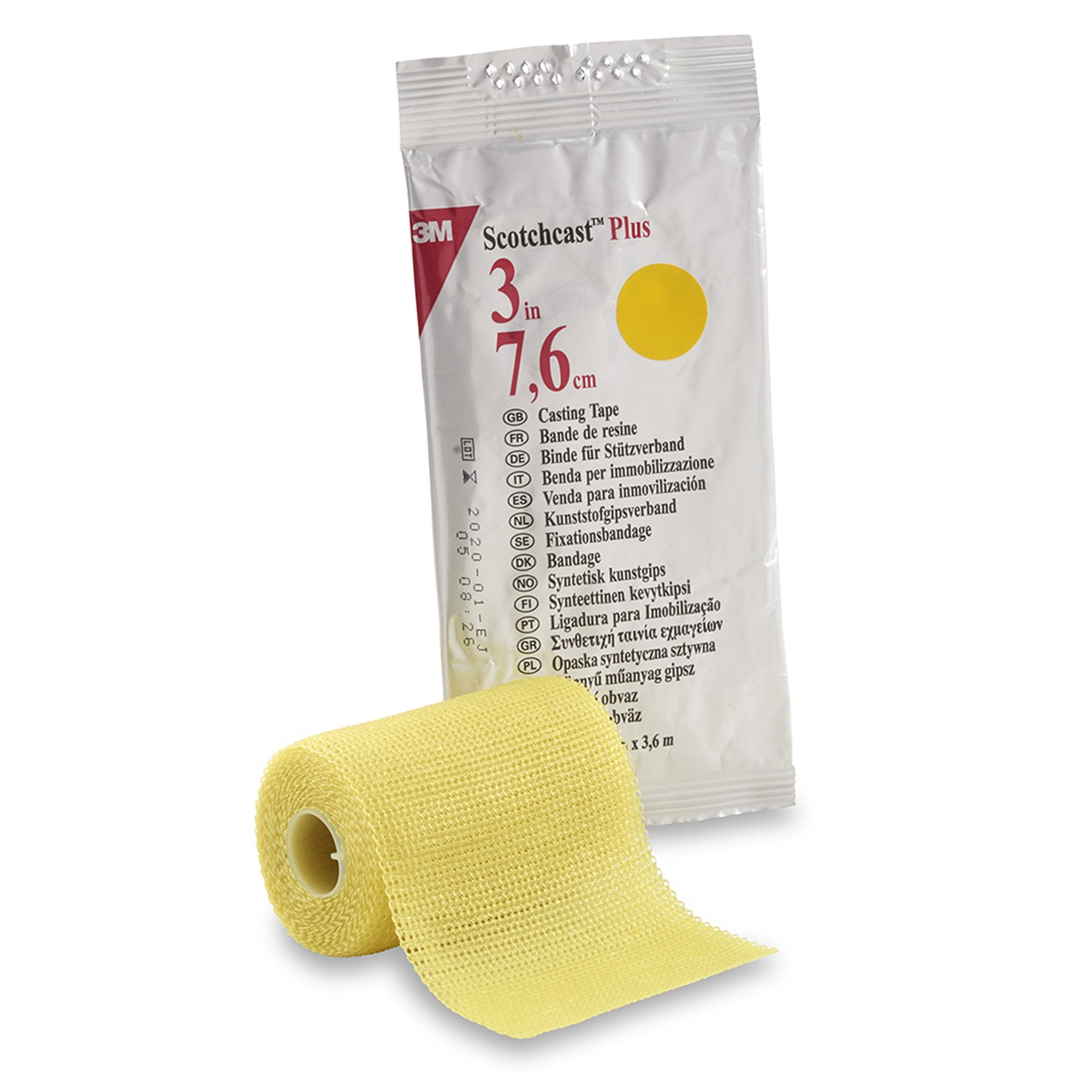 3M Scotchcast Plus Yellow Cast Tape, 3 Inch x 4 Yard-Cast Tape 3M Scotchcast Plus 3 Inch X 12 Foot Fiberglass / Resin Yellow