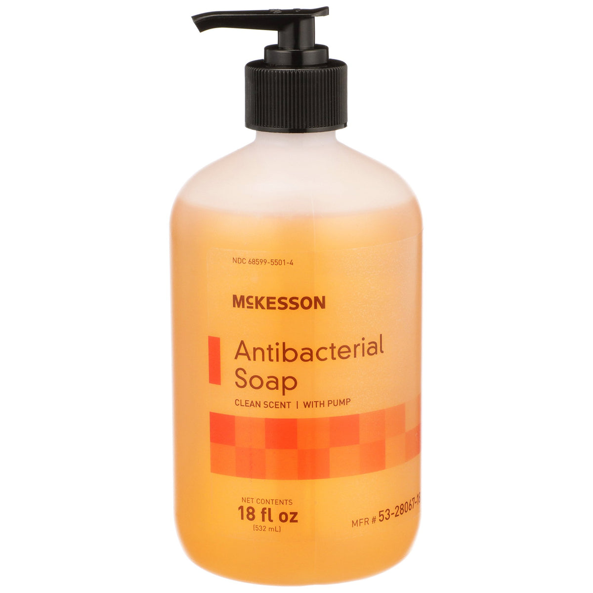 McKesson Clean Scent Antibacterial Soap, 18-ounce bottle-Antibacterial Soap McKesson Liquid 18 oz. Pump Bottle Clean Scent