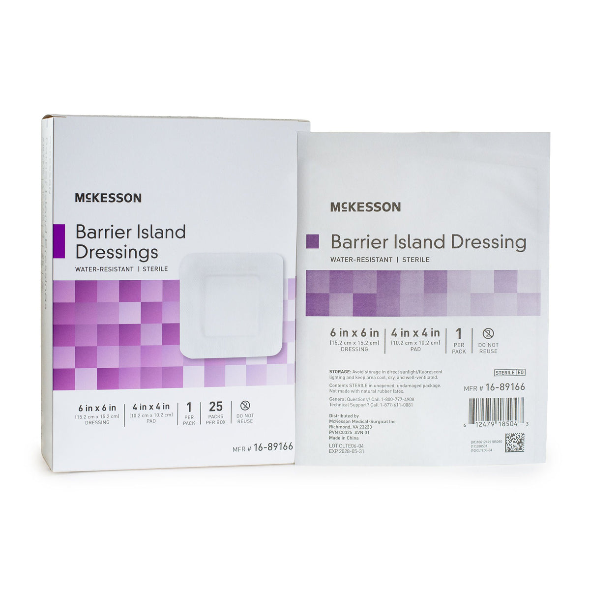 McKesson Composite Barrier Island Dressing, 6 x 6 Inch - Wound Care>Advanced Wound Care>Composite and Cover Dressings - Mc...