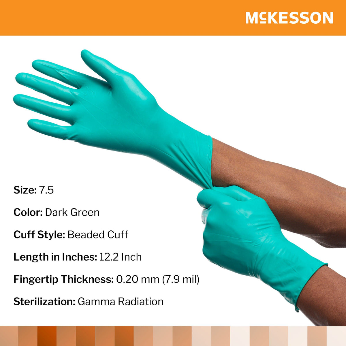 McKesson Perry® Performance Plus Polychloroprene Surgical Glove, Size 7.5, Green - Gloves>Surgical Gloves - McKesson Brand