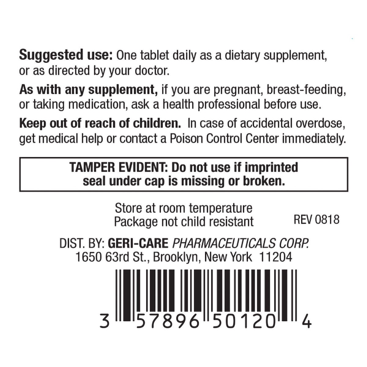 Geri-Care Multivitamin Supplement-Multivitamin Supplement Geri-Care Tablet 200 per Bottle