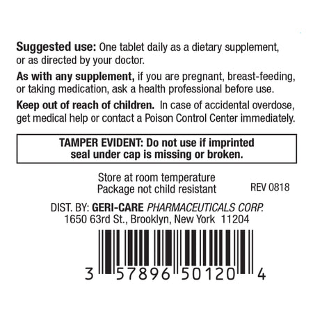 Geri-Care Multivitamin Supplement-Multivitamin Supplement Geri-Care Tablet 200 per Bottle