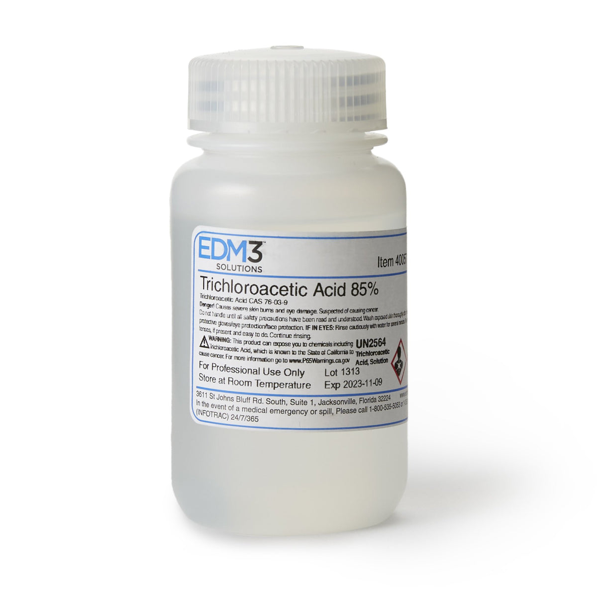 EDM 3 Trichloroacetic Acid, 4-Ounce Bottle-Histology Reagent Trichloroacetic Acid ACS Grade 85% 4 oz.